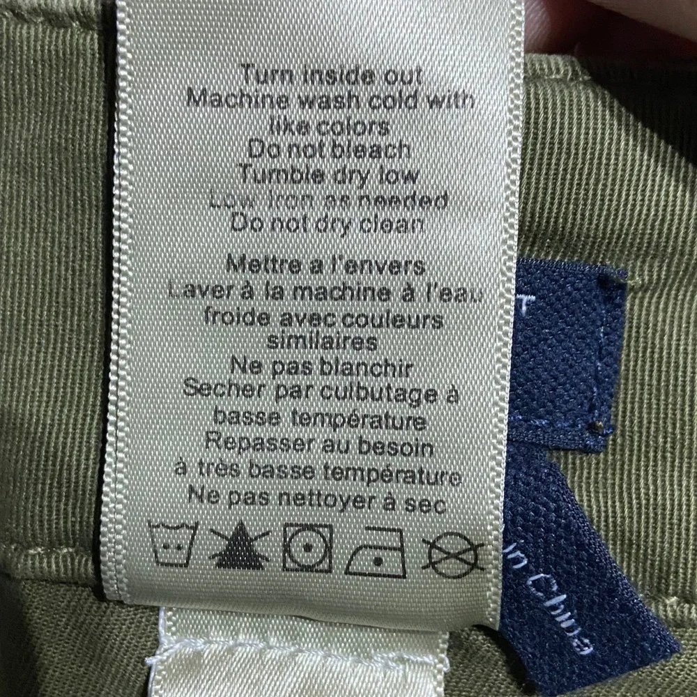 Veronica Beard Arya Straight Leg Crop High Rise Pants Army Green 28 Utility
